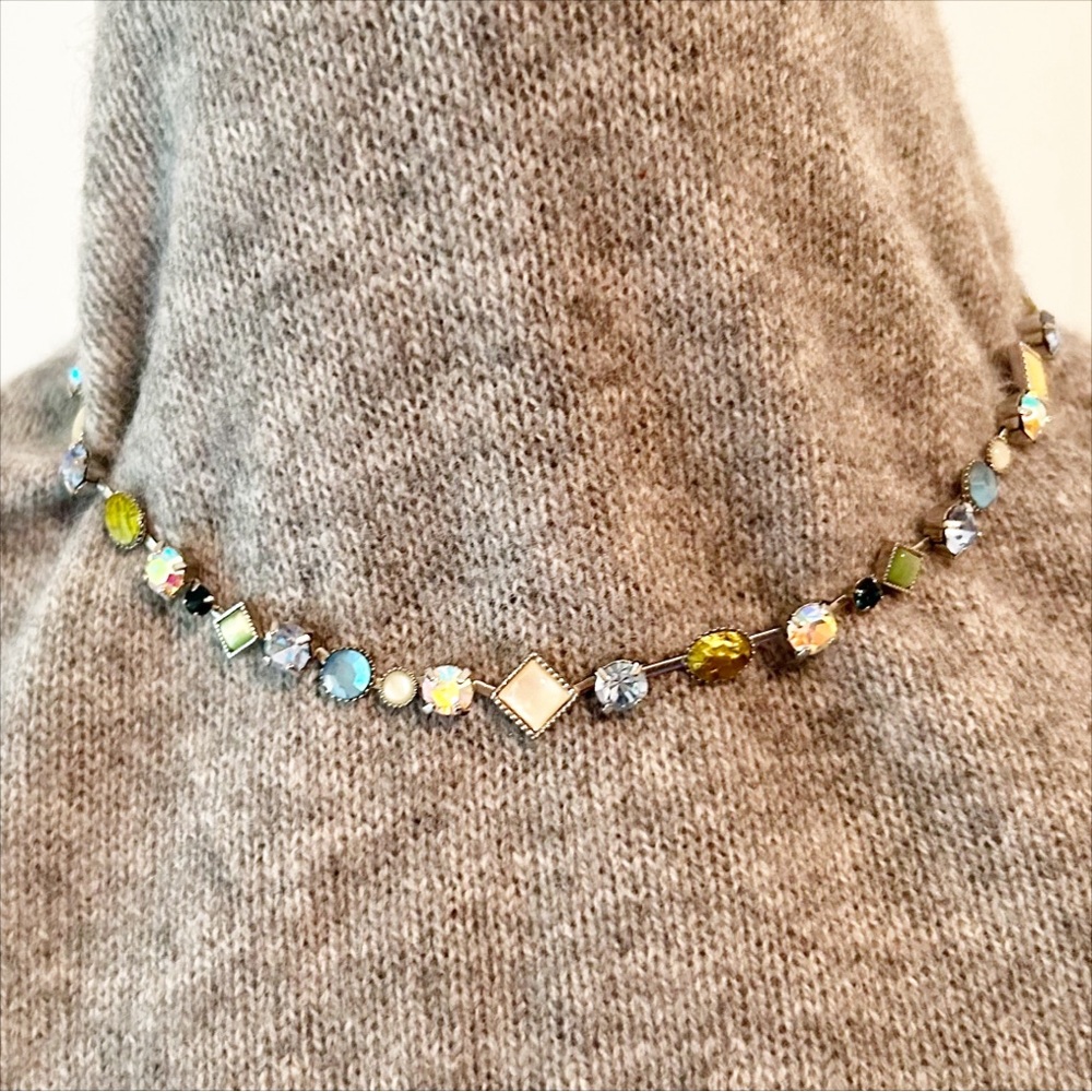 Lia Sophia Cache Multi-colour Choker Silver Toned Crystals and Stones